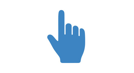 Fototapeta premium pointer hand icon in blue color on white background
