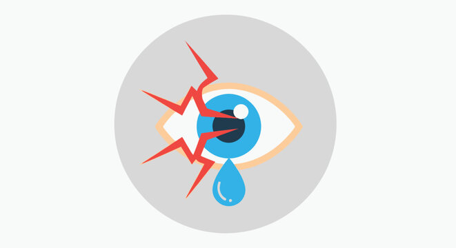eye with tear and lightning bolt graphic design