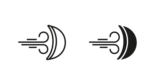 windproof symbol with dynamic motion swirls isolated on transparent background