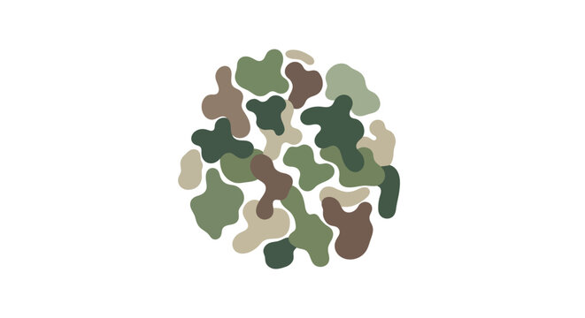 A camouflage pattern in green and brown.