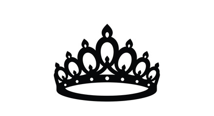 tiara silhouette on white background high quality professional © SAKINA