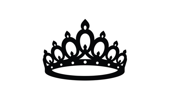 tiara silhouette on white background high quality professional