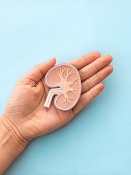 Spleen health and protection concept with human hands holding organ