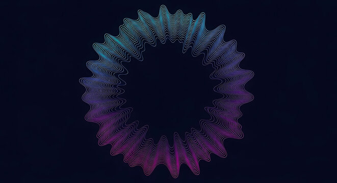 Abstract colorful particle ring on dark background with glowing dots and dynamic flow abstract particles colorful technology background futuristic connection