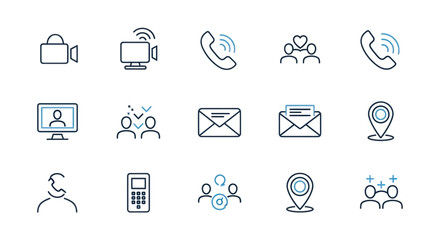 Fototapeta premium Set of modern communication and business icons