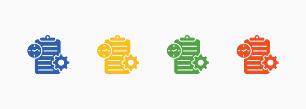 Program Icon Set Color Multiple Style Collection Element For Design