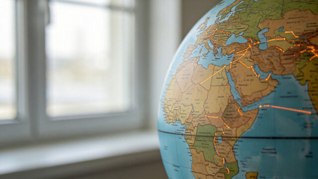 Global trade route map