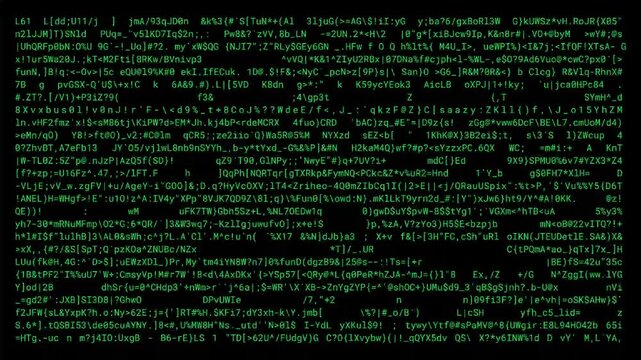 System hacked warning with flickering red box and glitching computer code on a black background