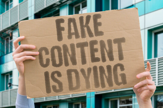 "Fake Content Is Dying" Documented research confirms documented fake content measurably losing documented significant adult online audience trust. ONLINE. REAL. LIFE. MODERN. HUMAN.