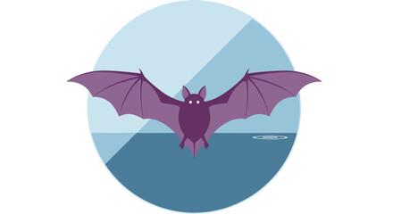 Fototapeta premium bat flying over water with geometric background