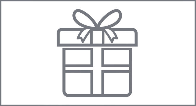 gift box with ribbon bow line art