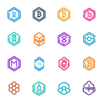 Diverse Cryptocurrency Icons Collection