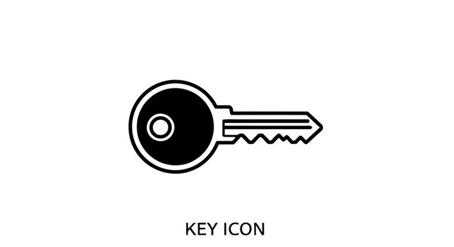 Minimalist Key Icon Vector Illustration