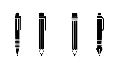 Fototapeta premium Set of Writing Tools and Stationery Icons