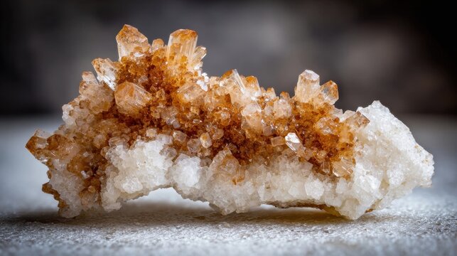 Close-up view of an intricate aragonite crystal cluster with needle-like formations