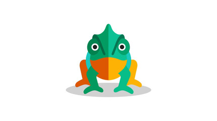 Fototapeta premium Stylized vector illustration of a green frog on white background graphic design
