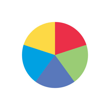 Colorful Five Segment Pie Chart Infographic Element