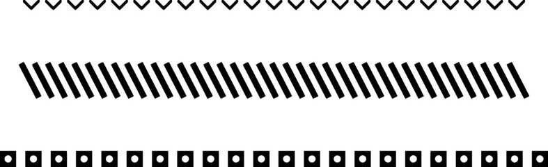 Fototapeta premium Set of Three Geometric Decorative Border Dividers