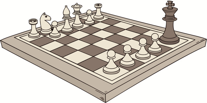 Black king alone against white chess pieces on a board with strategy chessboard competition checkmate challenge planning intellect tabletop tournament thinking decision analysis gameplay