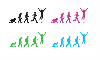 Obraz premium Evolution of man a visual representation of human development through stages