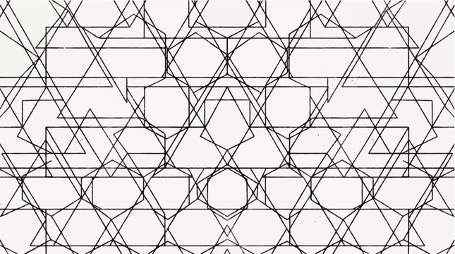 Geometric Pattern Abstract Design A Complex Interplay of Intersecting Lines and Shapes Forming a Dynamic Visual Arrangement