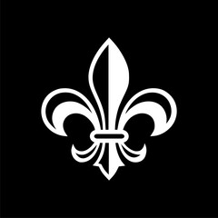 Fleur de lis icon isolated on black background © sljubisa