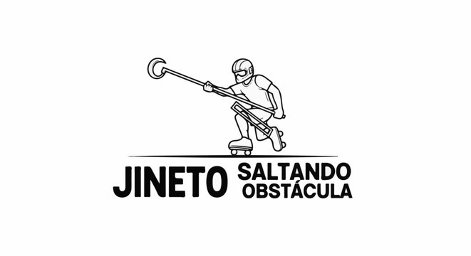 Sketch of rollerblader in helmet and protective gear performing stunt