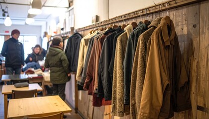 Fototapeta premium Clothing Store with Jackets on Display.