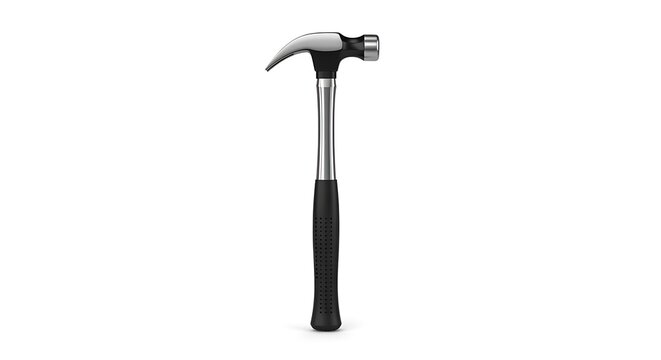 High-Quality 3D Render of a Steel Claw Hammer