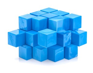 Obraz premium Blue Cubes Abstract.