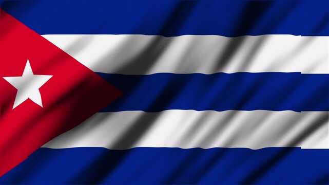 Cuban flag waving isolated on transparent background