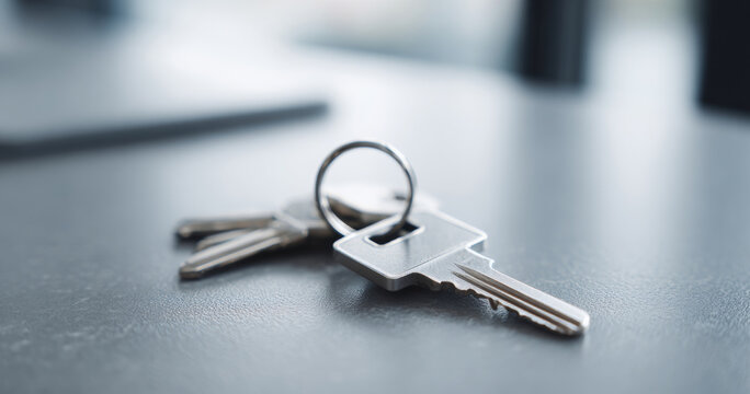 Close-up of metal keys on table