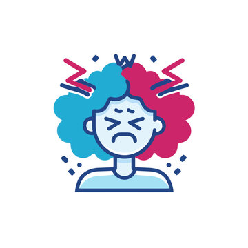 Distressed person experiencing mental stress and frustration