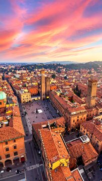 Bologna Cityscape Sunset.