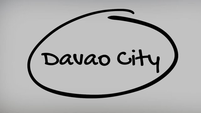 Davao City Hand Writing Text on Glass Screen