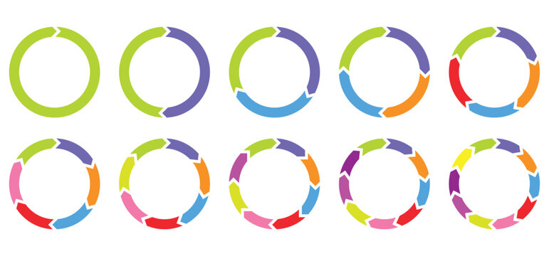 Colorful Pie Chart Showing 10 Percent Data Segment Vector Illustration