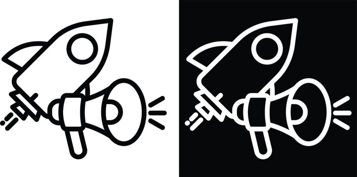 launch Two-tone version in black and white background