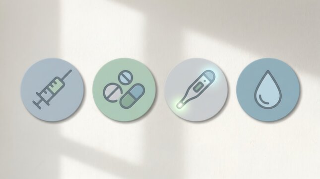 Medical Icons Featuring Syring s1 2 Elements
