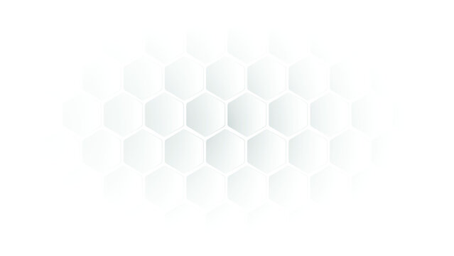 Modern white background with radiant hexagonal geometric lines and polygons and a smooth directional line design. Gradient white background. Gray background. Honeycomb pattern.