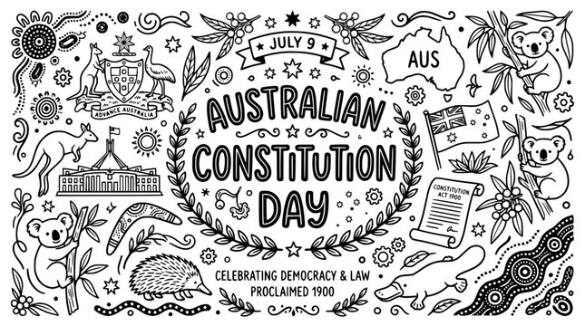 Australian Constitution Day Doodle Art
