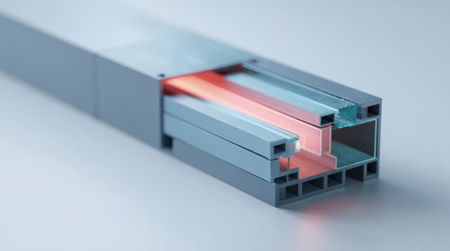 Modern aluminum profile with glass insert