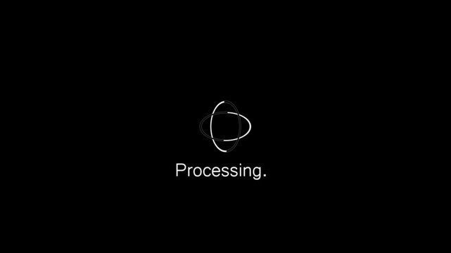 minimalist loading loop for digital transaction and payment success message.