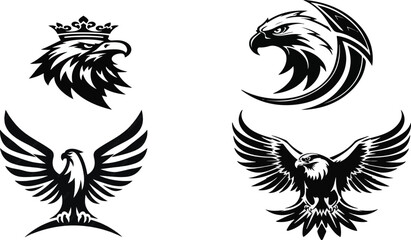 Naklejka premium black and white birds