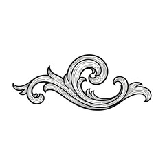 Fototapeta premium Black and white decorative swirl design.