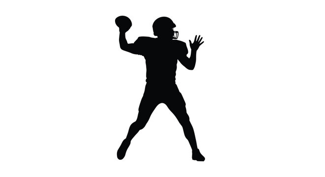 football player throwing ball silhouette high quality professional