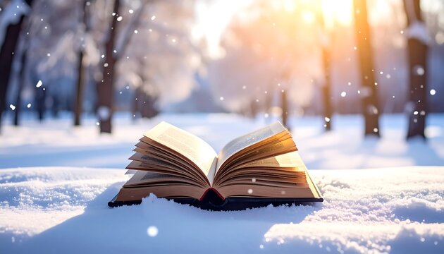 Book in Winter Snow.