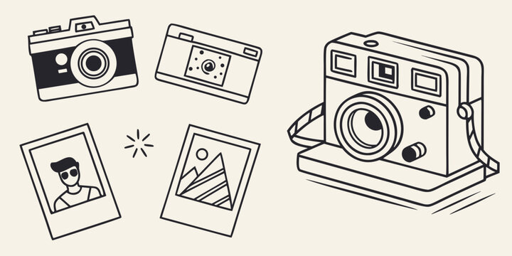 Camera and camera symbols cameras instant photographer