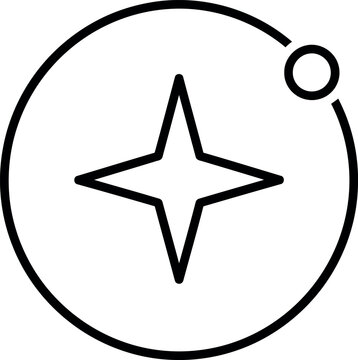 Four pointed star icon in circle design