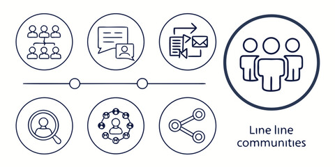 Fototapeta premium Line for community and social connections line people communication teamwork