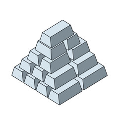 Stack of silver metal bars pyramid. © Suparmin